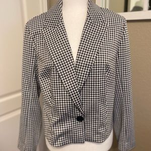 Cato Black/White Gingham Cropped Blazer NWT Size Large